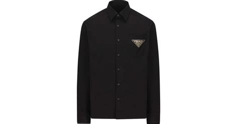 prada shirt man logo|prada button up shirt.